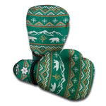 Polar Bear Knitted Pattern Print Boxing Gloves