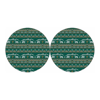 Polar Bear Knitted Pattern Print Car Coasters