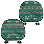 Polar Bear Knitted Pattern Print Car Headrest Covers