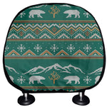Polar Bear Knitted Pattern Print Car Headrest Covers