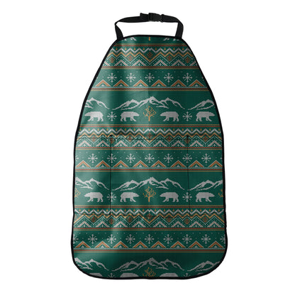 Polar Bear Knitted Pattern Print Car Seat Organizers