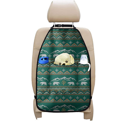 Polar Bear Knitted Pattern Print Car Seat Organizers