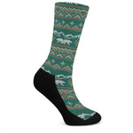 Polar Bear Knitted Pattern Print Crew Socks