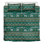 Polar Bear Knitted Pattern Print Duvet Cover Bedding Set