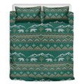 Polar Bear Knitted Pattern Print Duvet Cover Bedding Set