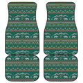Polar Bear Knitted Pattern Print Front and Back Car Floor Mats