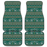 Polar Bear Knitted Pattern Print Front and Back Car Floor Mats