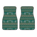 Polar Bear Knitted Pattern Print Front Car Floor Mats
