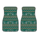 Polar Bear Knitted Pattern Print Front Car Floor Mats