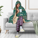 Polar Bear Knitted Pattern Print Hooded Blanket