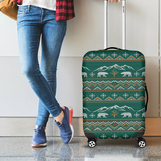 Polar Bear Knitted Pattern Print Luggage Cover
