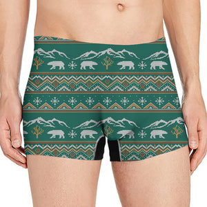 Polar Bear Knitted Pattern Print Men's Boxer Briefs