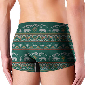 Polar Bear Knitted Pattern Print Men's Boxer Briefs