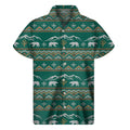 Polar Bear Knitted Pattern Print Men's Short Sleeve Shirt