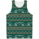 Polar Bear Knitted Pattern Print Men's Tank Top