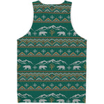 Polar Bear Knitted Pattern Print Men's Tank Top