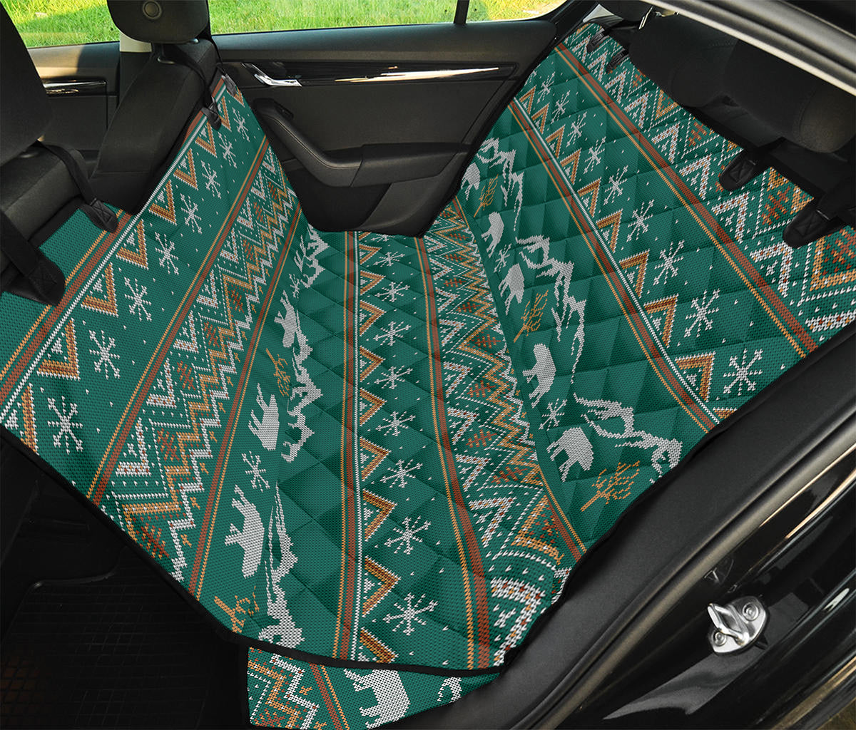 Polar Bear Knitted Pattern Print Pet Car Back Seat Cover