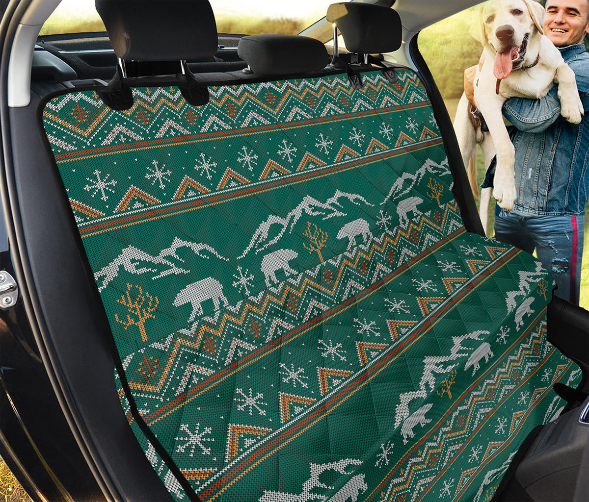 Polar Bear Knitted Pattern Print Pet Car Back Seat Cover