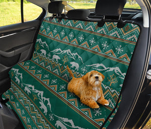 Polar Bear Knitted Pattern Print Pet Car Back Seat Cover