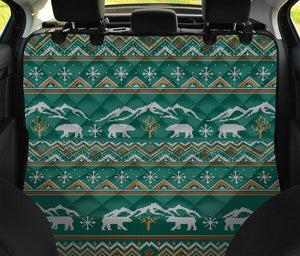 Polar Bear Knitted Pattern Print Pet Car Back Seat Cover