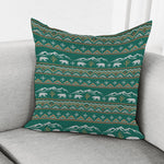 Polar Bear Knitted Pattern Print Pillow Cover