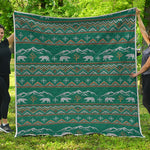 Polar Bear Knitted Pattern Print Quilt