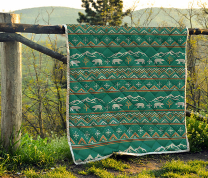 Polar Bear Knitted Pattern Print Quilt