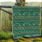 Polar Bear Knitted Pattern Print Quilt