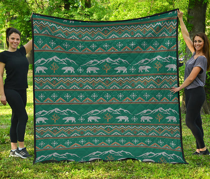 Polar Bear Knitted Pattern Print Quilt