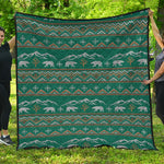 Polar Bear Knitted Pattern Print Quilt