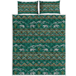 Polar Bear Knitted Pattern Print Quilt Bed Set