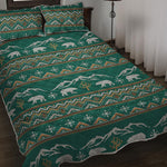 Polar Bear Knitted Pattern Print Quilt Bed Set