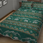 Polar Bear Knitted Pattern Print Quilt Bed Set