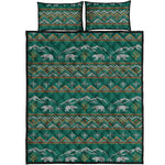 Polar Bear Knitted Pattern Print Quilt Bed Set