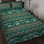 Polar Bear Knitted Pattern Print Quilt Bed Set