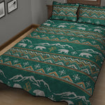 Polar Bear Knitted Pattern Print Quilt Bed Set