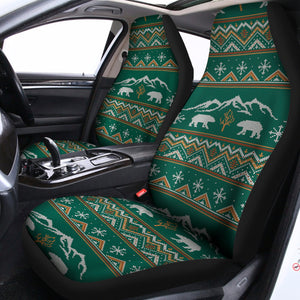 Polar Bear Knitted Pattern Print Universal Fit Car Seat Covers