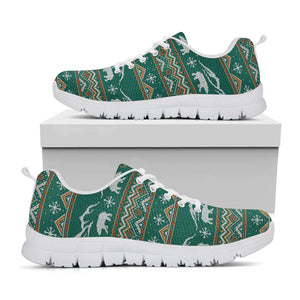 Polar Bear Knitted Pattern Print White Sneakers