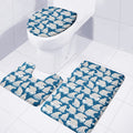Polar Bear On Ice Pattern Print 3 Piece Bath Mat Set