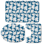 Polar Bear On Ice Pattern Print 3 Piece Bath Mat Set