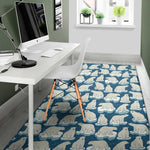 Polar Bear On Ice Pattern Print Area Rug