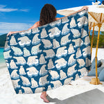 Polar Bear On Ice Pattern Print Beach Sarong Wrap