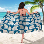 Polar Bear On Ice Pattern Print Beach Sarong Wrap