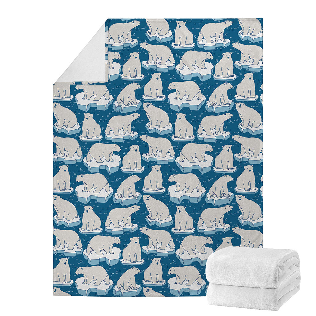 Polar Bear On Ice Pattern Print Blanket