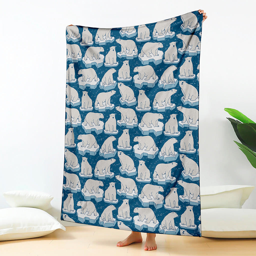 Polar Bear On Ice Pattern Print Blanket