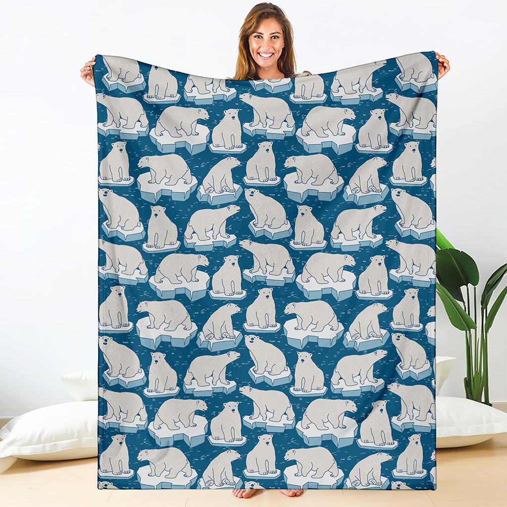 Polar Bear On Ice Pattern Print Blanket