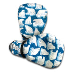 Polar Bear On Ice Pattern Print Boxing Gloves