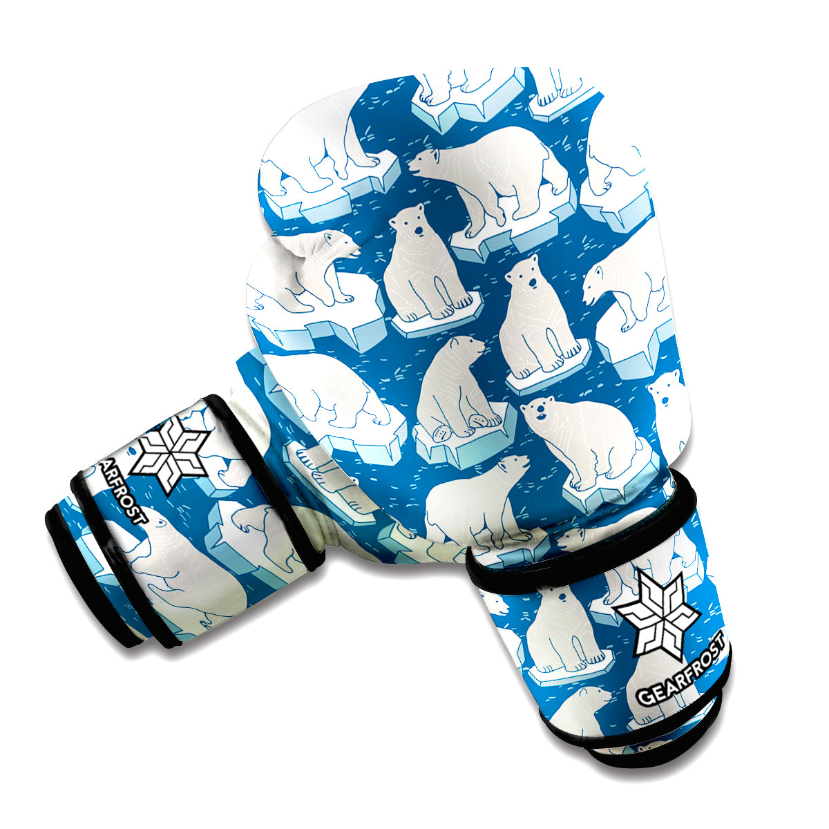 Polar Bear On Ice Pattern Print Boxing Gloves