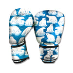 Polar Bear On Ice Pattern Print Boxing Gloves