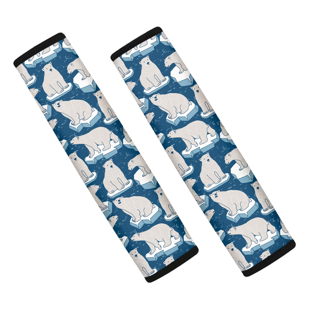 Polar Bear On Ice Pattern Print Car Seat Belt Covers